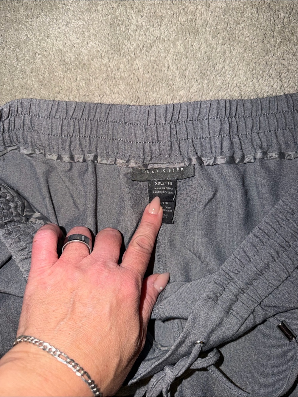 Suzy Shier Straight Leg Pants - Charcoal Gray - Picture 3 of 3